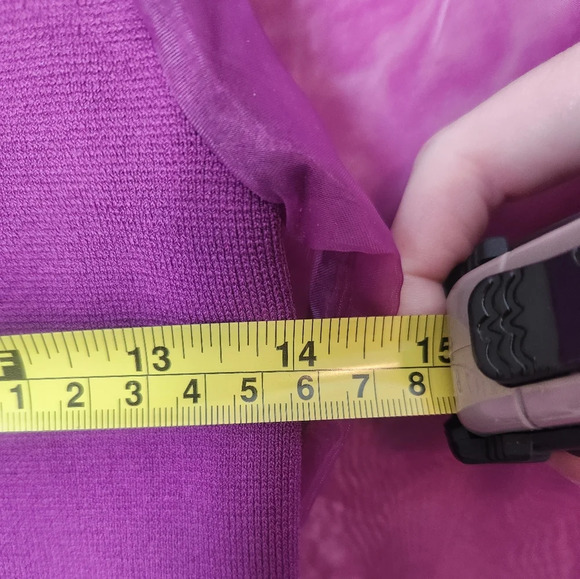 House of Harlow 1960 Purple Sheer‎ Sleeve Top Small - Picture 7 of 9